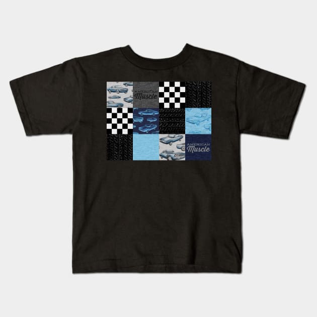 American Muscle - Blue Kids T-Shirt by SugarPineDesign